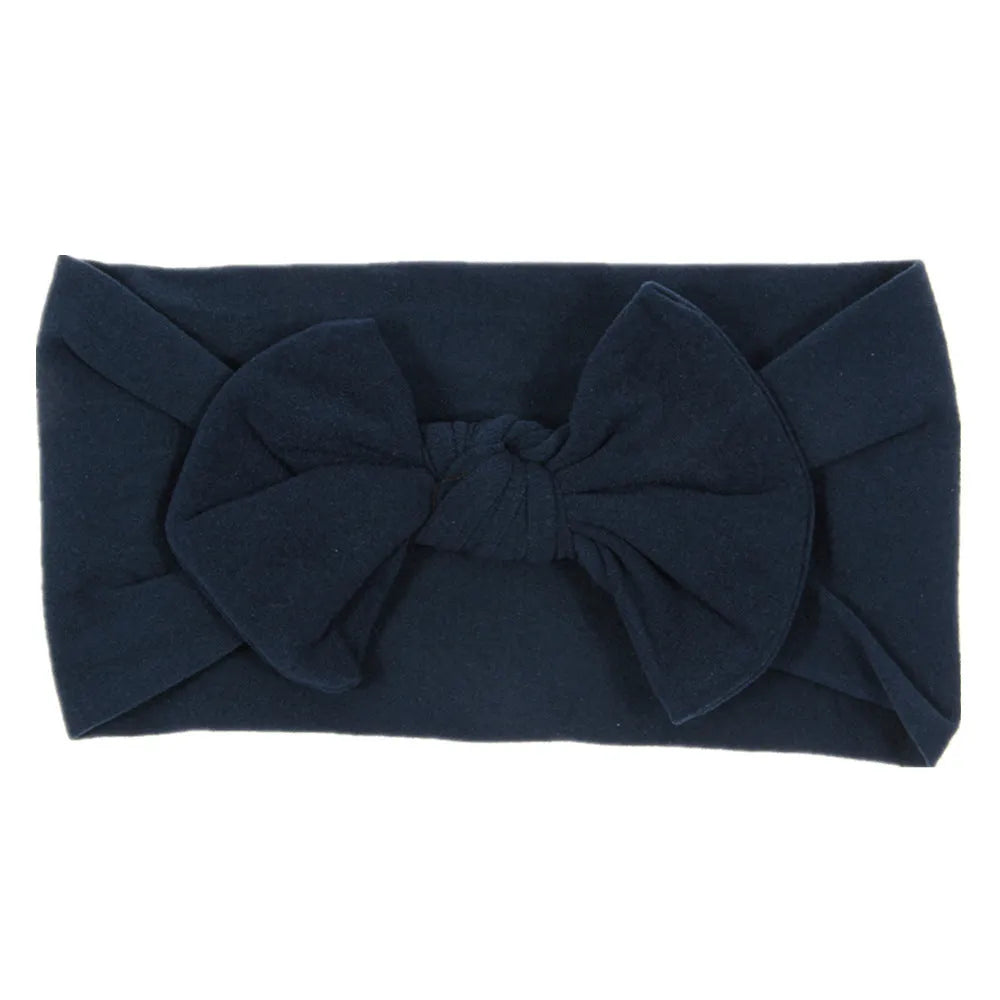 Bohemian children's hairband with wide nylon bow in Army Green, 10.5 x 7.5 cm bow, cloth band