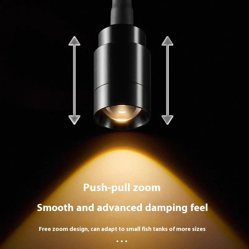 Small LED aquarium light with clip mounting option for 15-40cm fish tanks