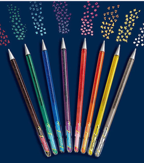 Flash K110 1.0mm gel pen with pearlescent glitter ink in eight colour options.