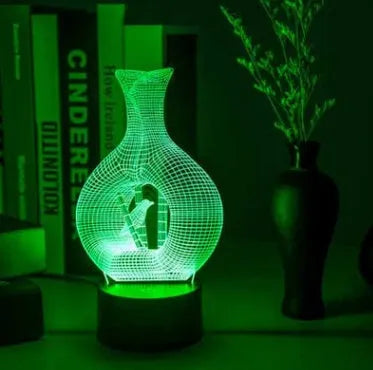 3D acrylic LED night light with colour-changing display and touch control base