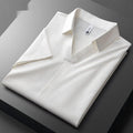 Men's slim fit lapel polo short-sleeved T-shirt in a cotton blend fabric