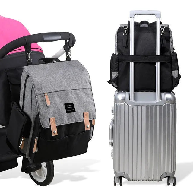 LAND large capacity oxford cloth diaper backpack with changing mat in various colours