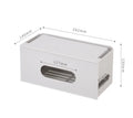Plastic wireless router storage box in grey and white colour options