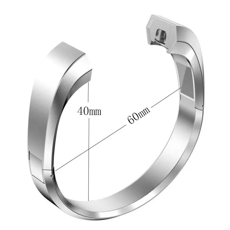 Stainless steel Fitbit Alta replacement bracelet with deployment buckle clasp in black, gold, rose gold, or silver.