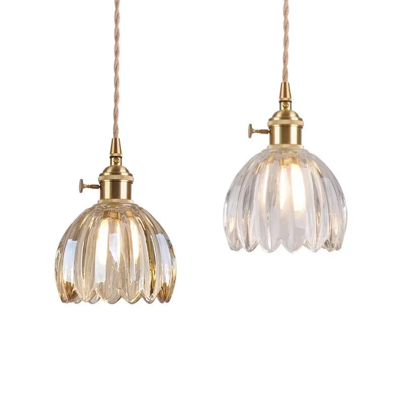 Vintage glass flower chandelier with Nordic design in amber, white, green, transparent, or smoky grey