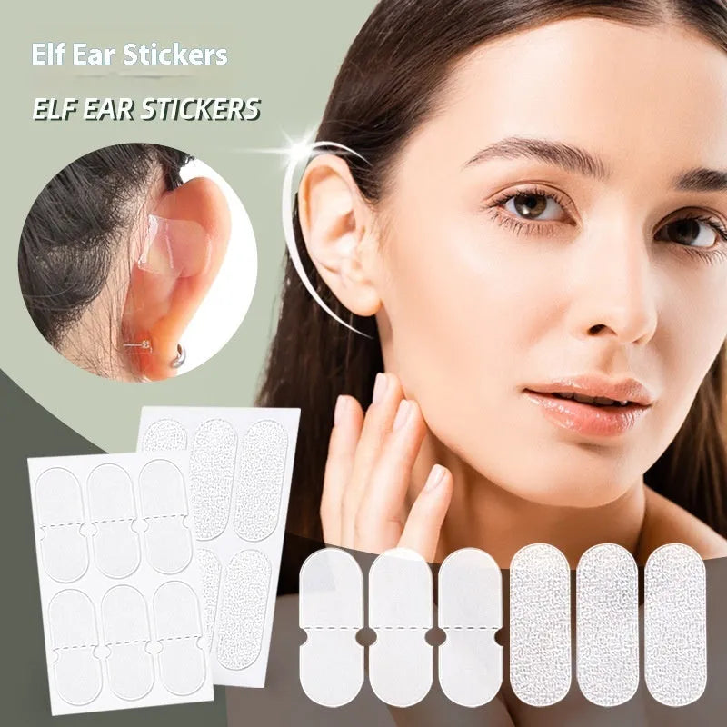 TPU ear stickers for styling support in frosted and transparent finishes with hot melt adhesive backing
