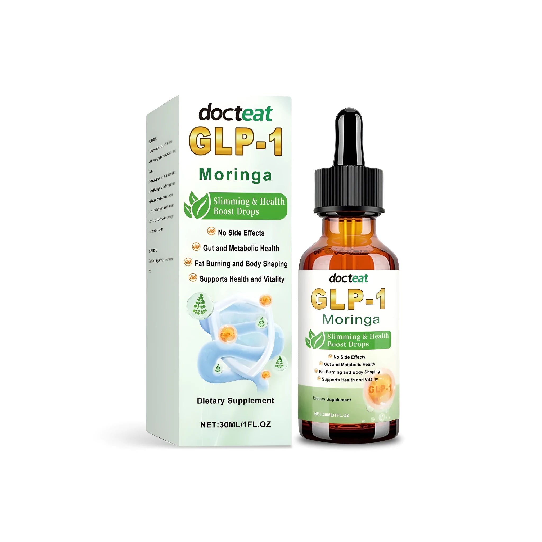 30 ml bottle of NAD+ NR botanical and probiotic health supplement drops