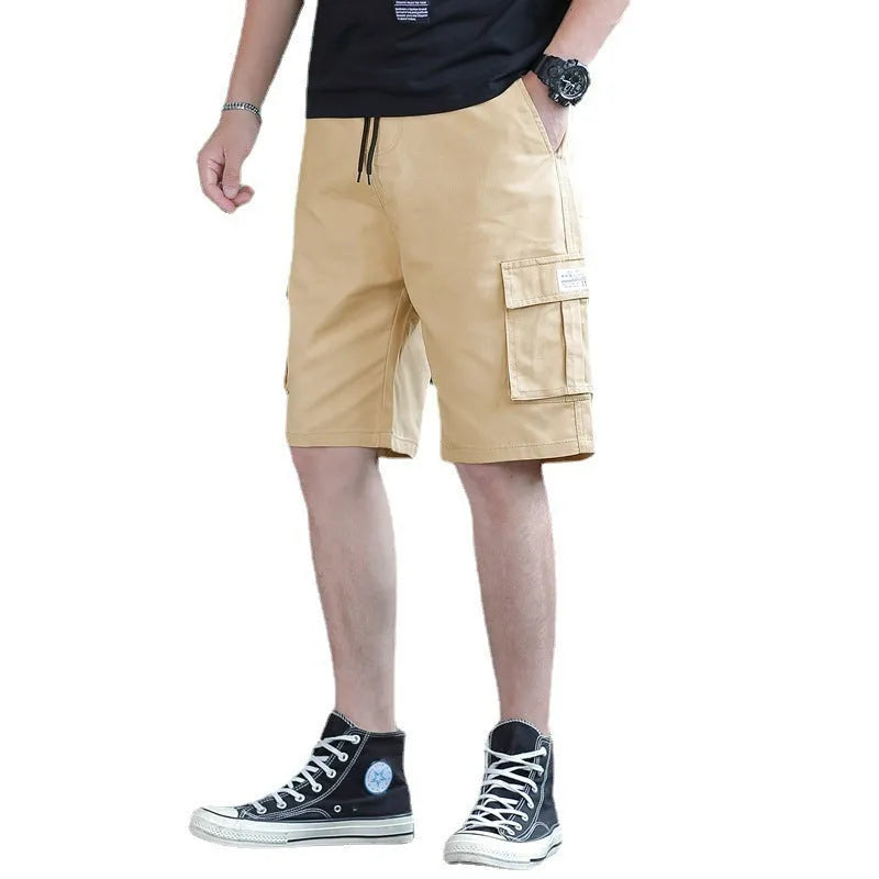 Men's loose casual trousers with giraffe pattern in camouflage colour