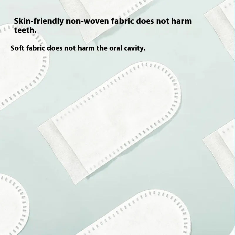 Pack of 50 soft non-woven fabric finger stalls for cleaning pet teeth.