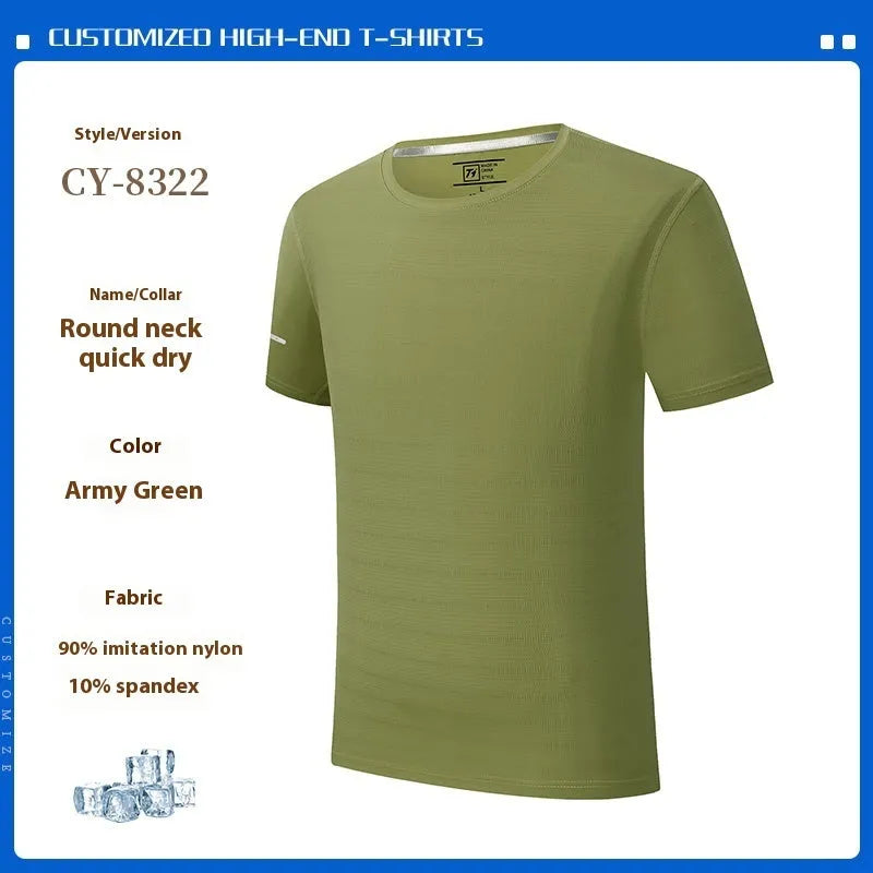 Quick-drying waterproof short sleeve work t-shirt in solid colours showing straight cut design