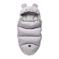 Baby stroller sleeping bag in silkworm cocoon style, shown in a colour option, measuring 100 by 48 centimetres.