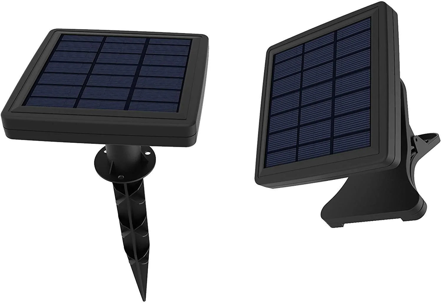 Waterproof solar-powered LED string lights hanging outdoors on a garden fence.