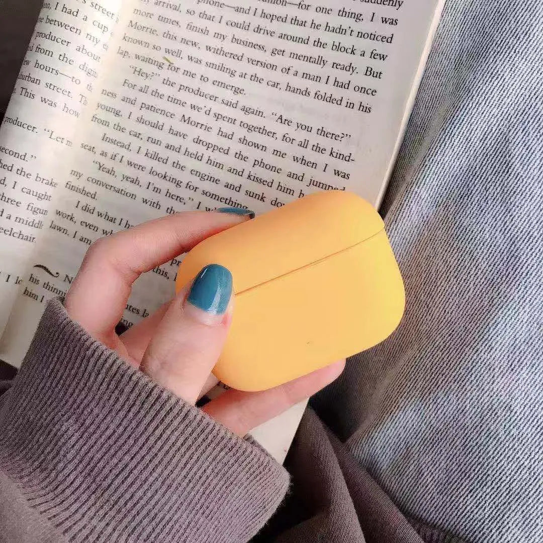 Compatible plastic protective case for Apple AirPods Pro shown in multiple colour options.