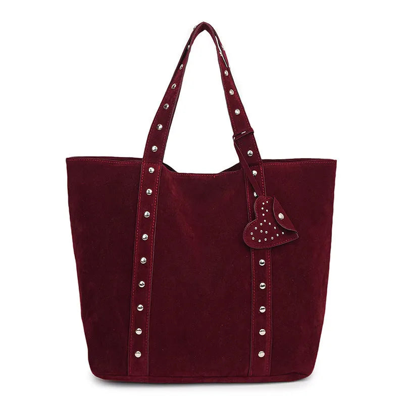 PU women's tote bag with double shoulder straps in horizontal square design