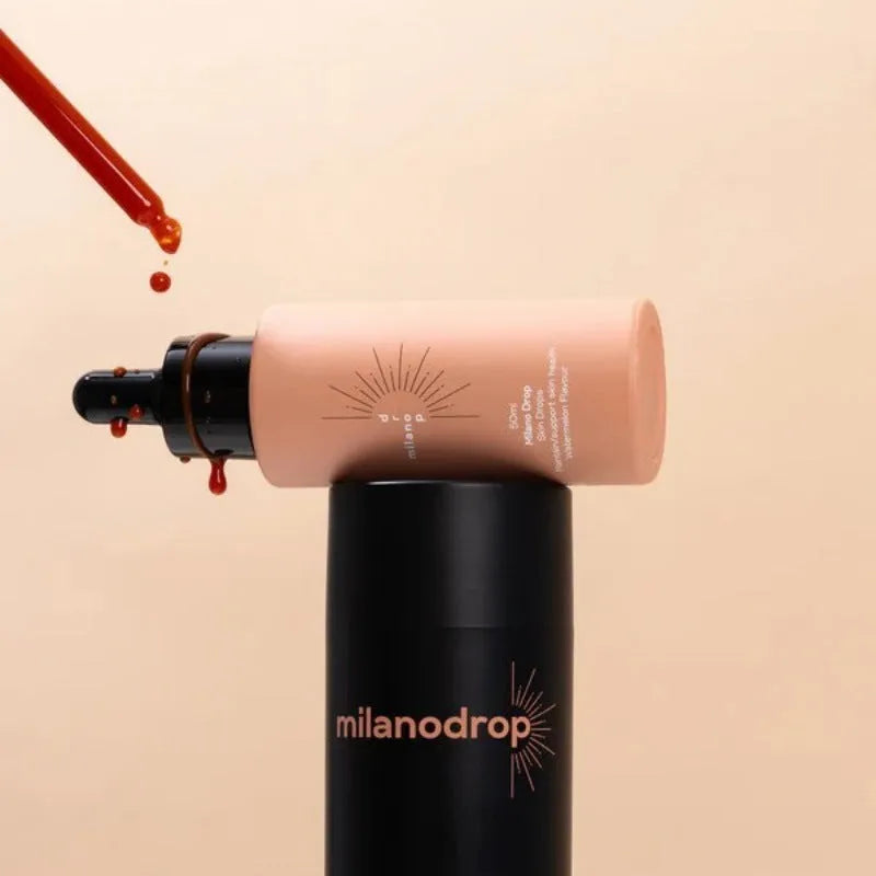 Matte Sun Tanning Black Liquid kit showing 50ml tanning drops bottle and 75ml flash cream tube