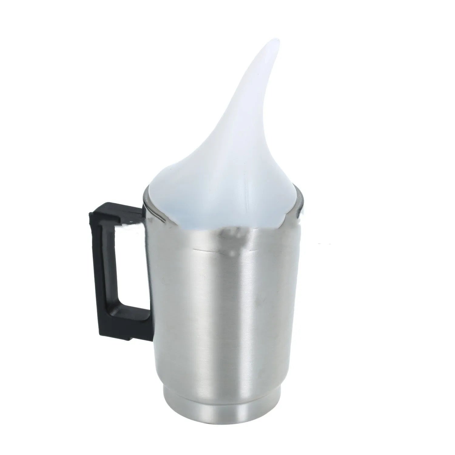 Automotive headlamp restoration kit showing stainless steel cups, elbow cover, funnel, and EU/GB power adapters.