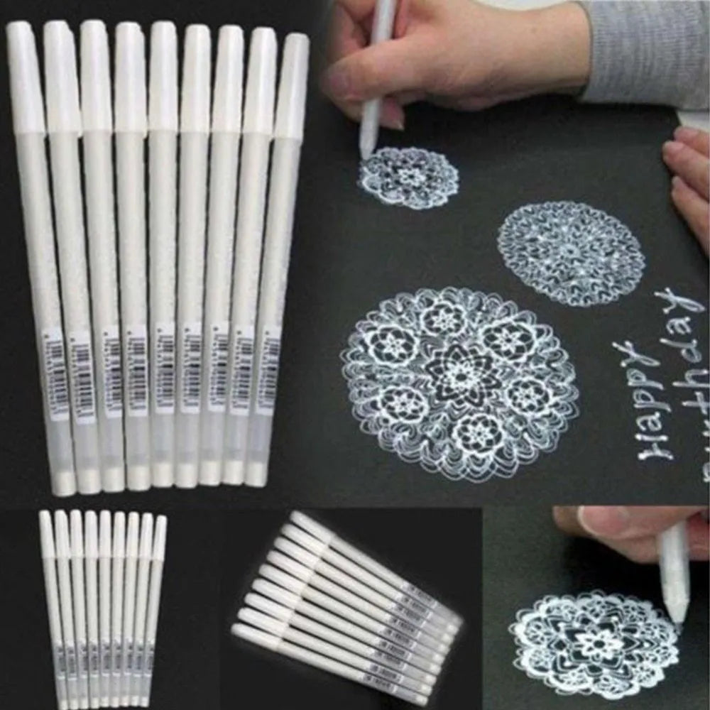 Touchnew hand-painted highlight pen in golden, silver and white colours for black card artwork