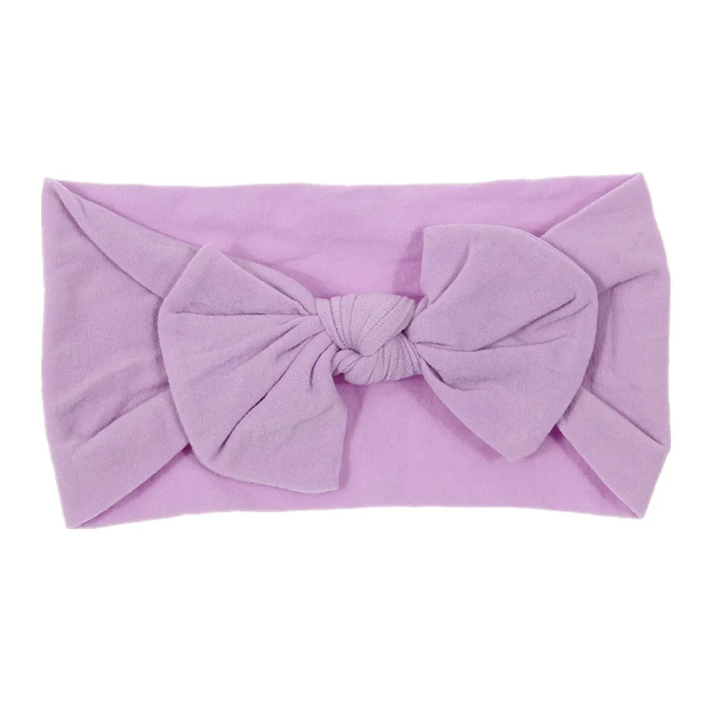 Bohemian children's hairband with wide nylon bow in Army Green, 10.5 x 7.5 cm bow, cloth band