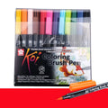Set of water-based watercolour markers with soft brush tips, showing 6, 12 and 24 colour pack options.