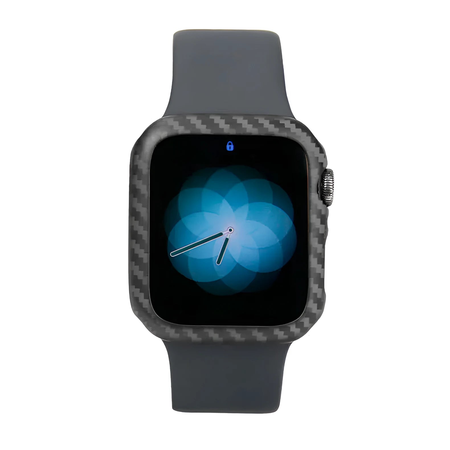Apple Watch Series 4 carbon fibre leather case in bright black and matt black colours
