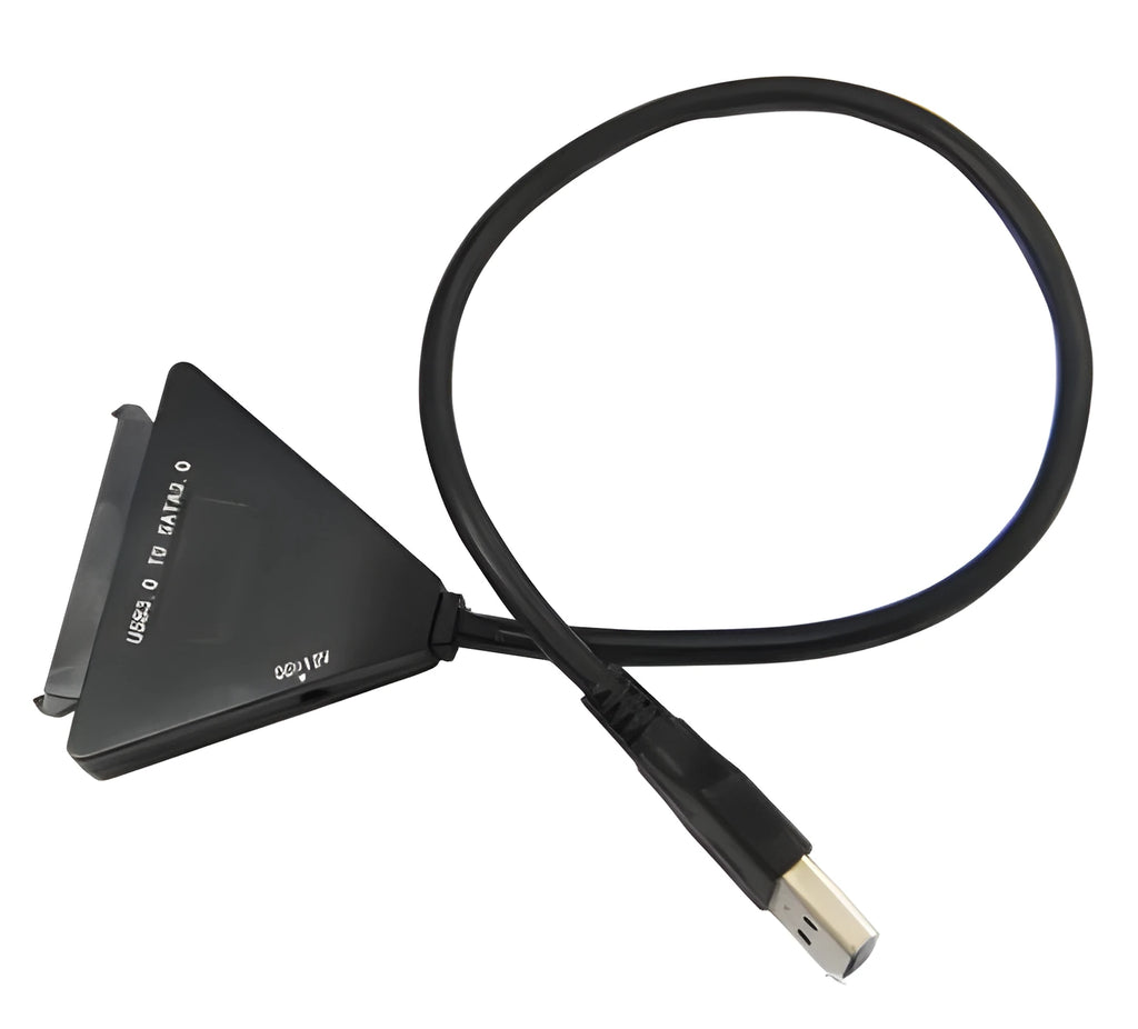 Black USB 3.0 to SATA adapter cable for external hard drive connection