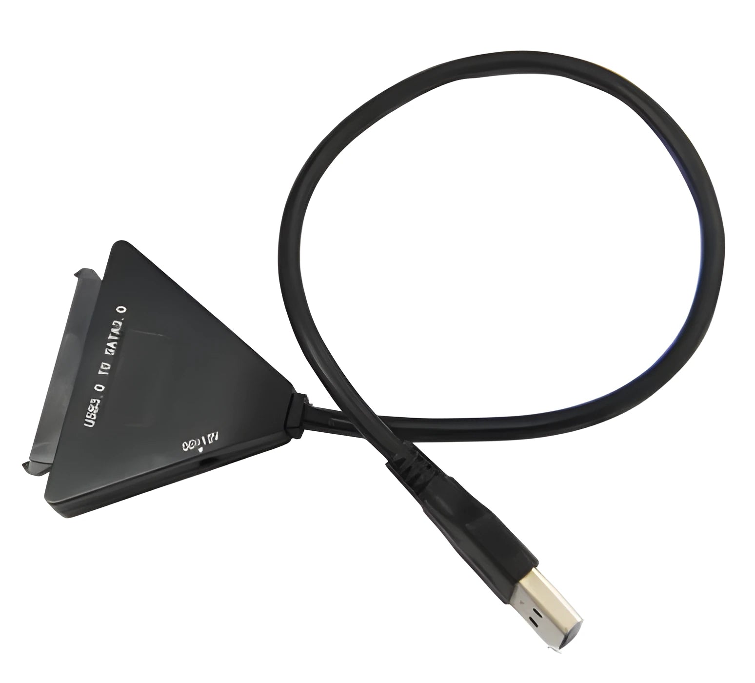 Black USB 3.0 to SATA adapter cable for external hard drive connection