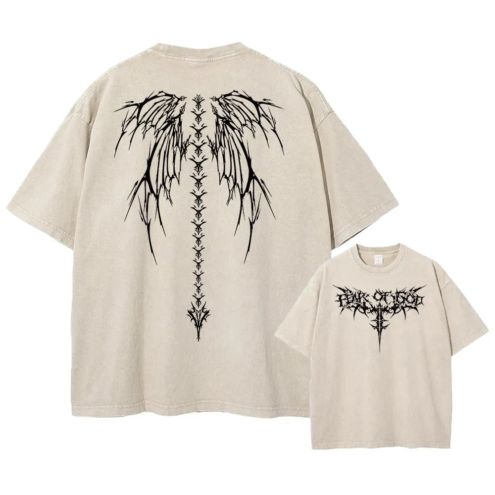 Men's oversized cotton t-shirt in a loose fit with drop shoulder short sleeves.