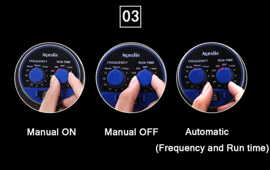 Battery-operated automatic garden watering timer with programming display and faucet connection