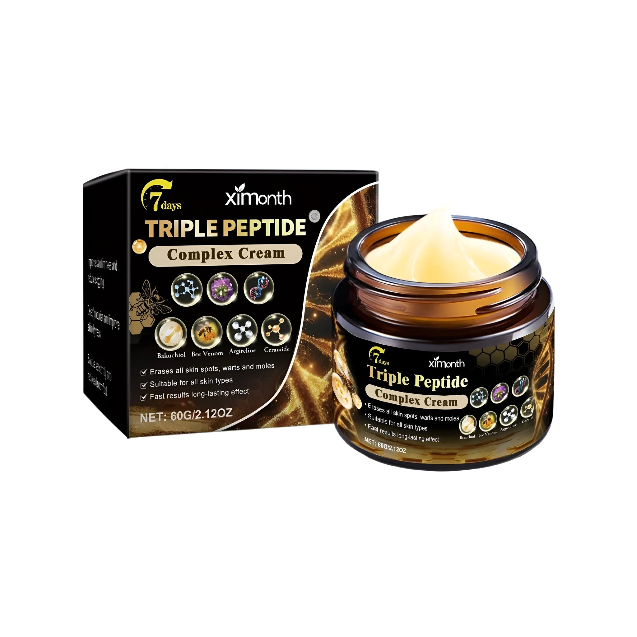 60g jar of skin care cream with peppermint and bee venom formulation