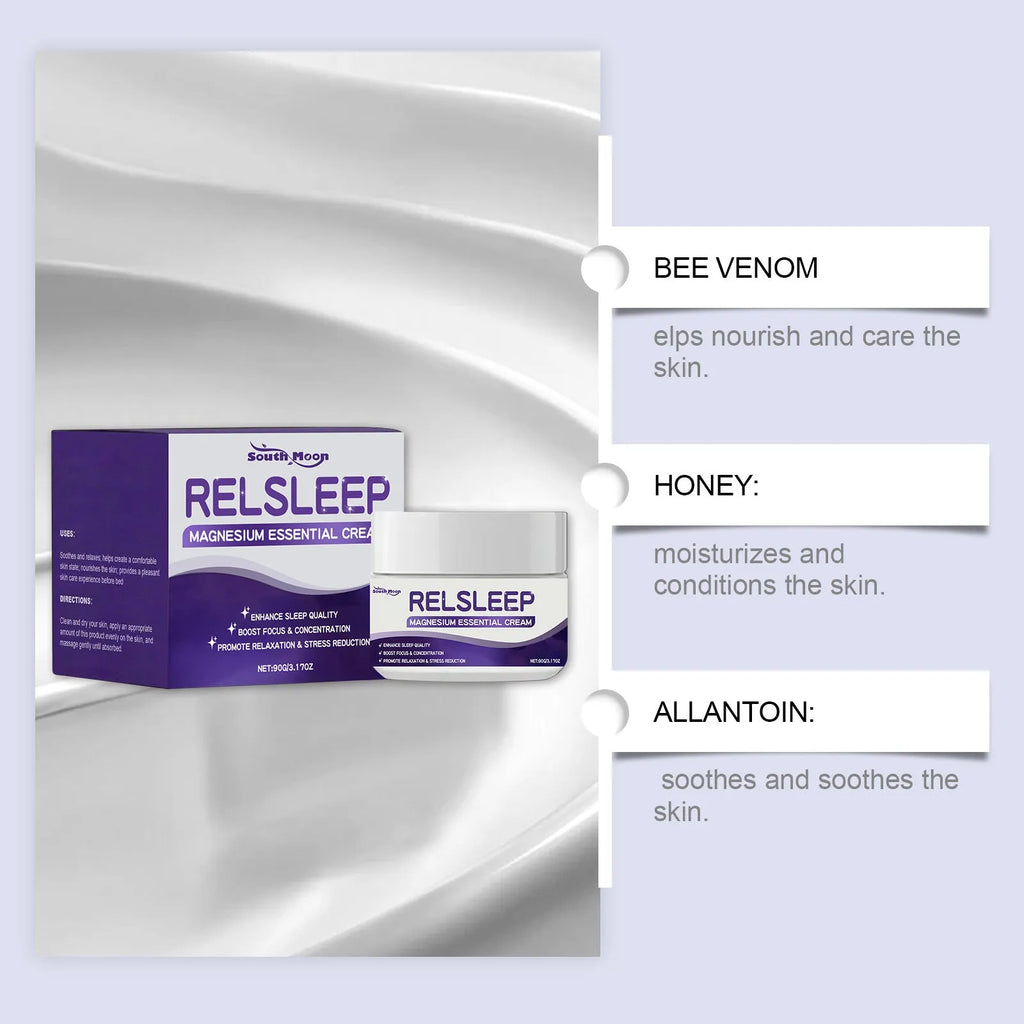 Sleep Magnesium Essence Cream 90g container with honey and soothing ingredients