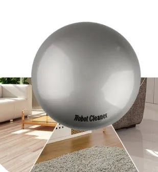 Silver-coloured compact automatic sweeping robot vacuum cleaner on a wooden floor.