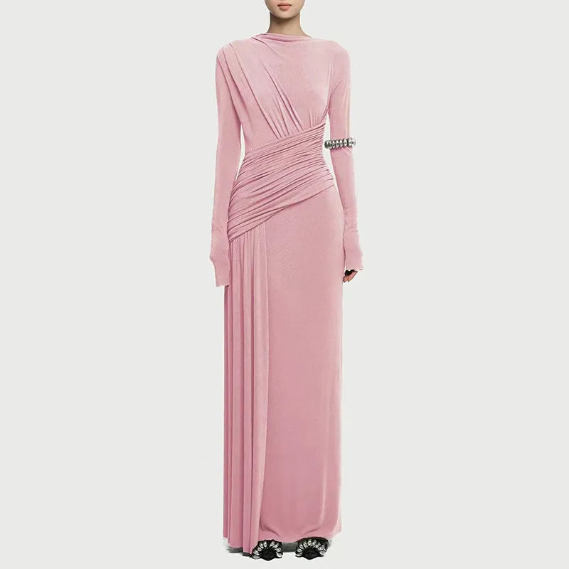 Women's solid colour polyester pencil dress in brown, black, pink, red, green colours, sizes S to XL