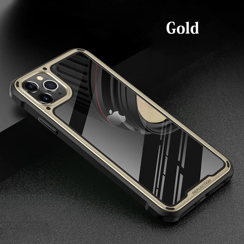Transparent silicone phone case for iPhone 11 in various colours on a table.