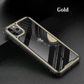 Transparent silicone phone case for iPhone 11 in various colours on a table.