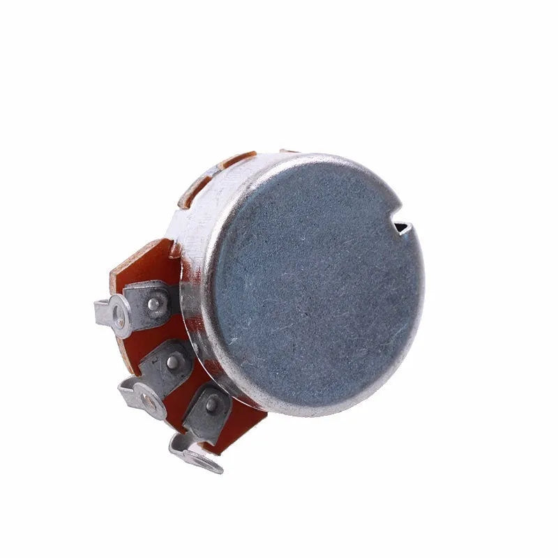 A single metal electric guitar potentiometer knob for tone and volume control replacement.