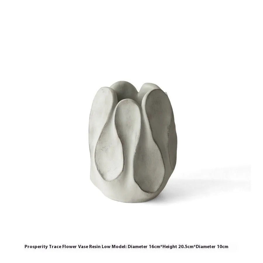 Handmade irregular ceramic vase in magnesium clay finish for flower arrangements