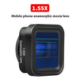 Black SANYK 1.33x anamorphic widescreen lens for mobile phones