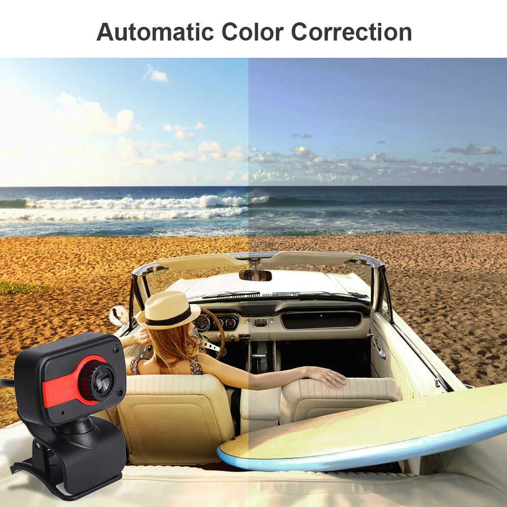 Blue, red or white mini USB webcam with a rotating head on a 1.45m cable.