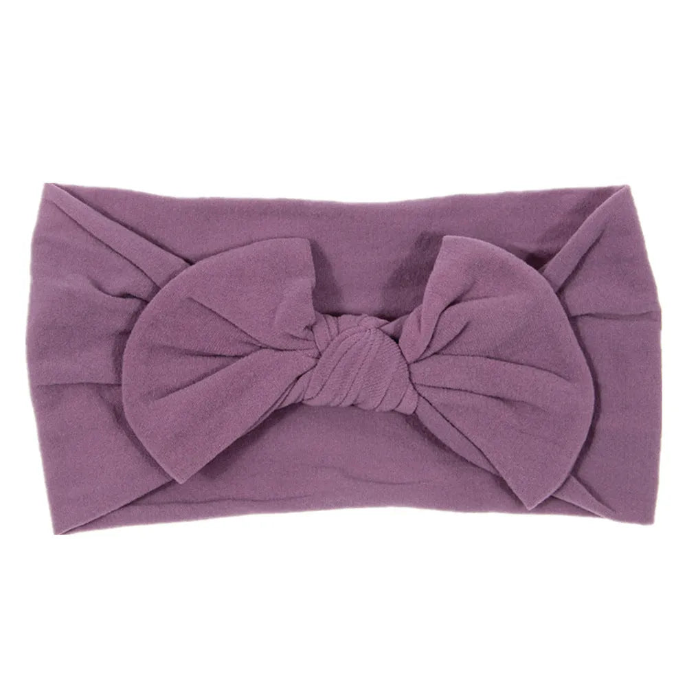 Bohemian children's hairband with wide nylon bow in Army Green, 10.5 x 7.5 cm bow, cloth band