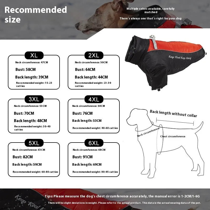 Polyester polar fleece dog jacket with liner in multiple colour options and sizes XL to 6XL