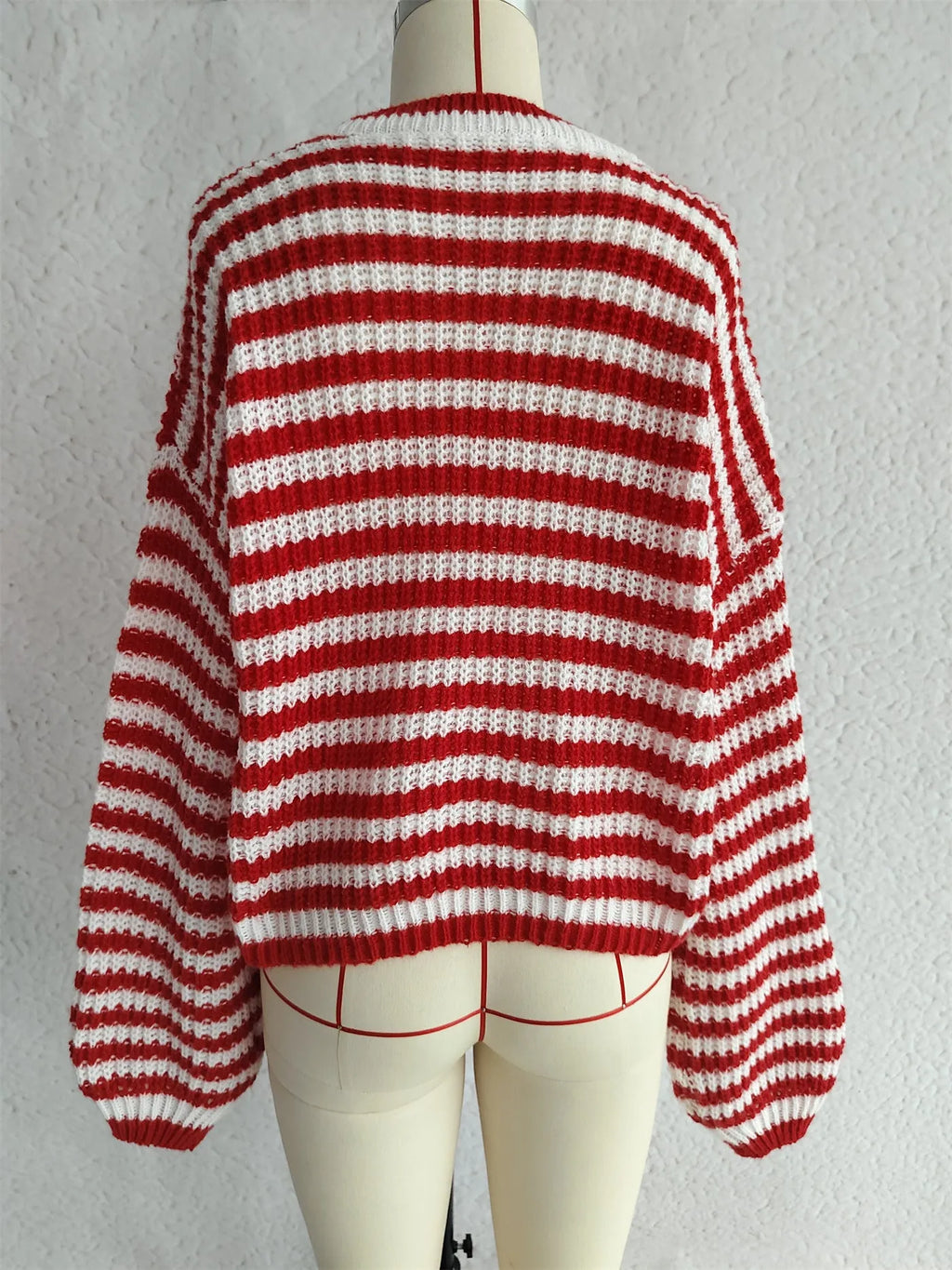 Women's loose-fit vintage stripe pullover sweater in a choice of colours.