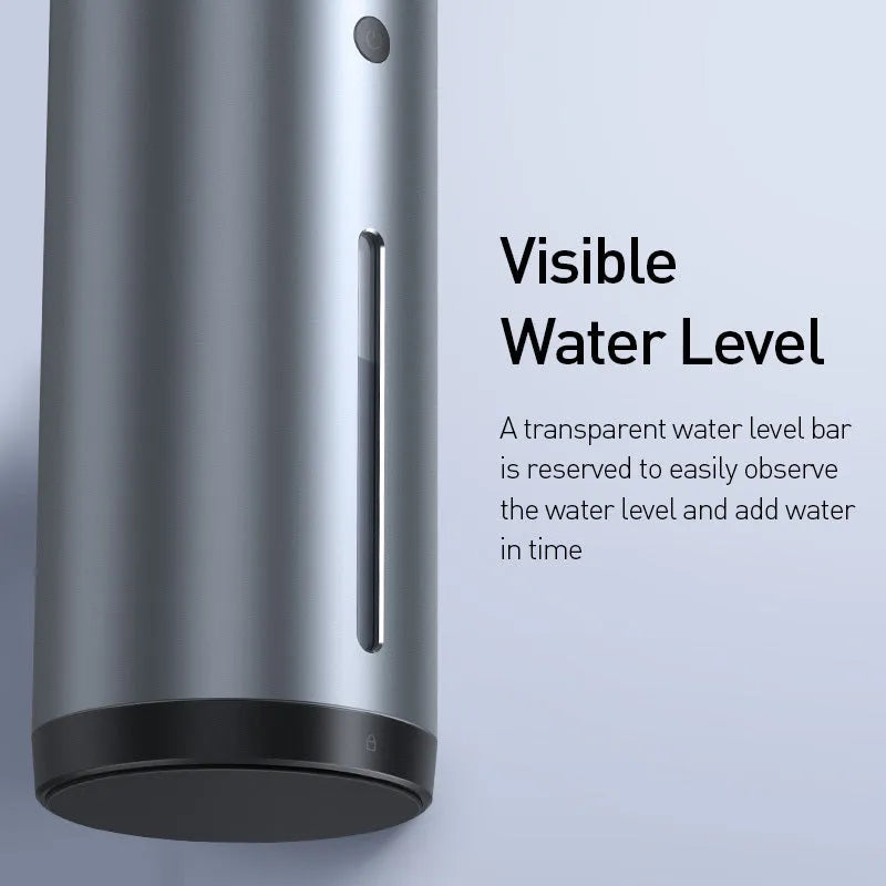 Black aluminium alloy car diffuser humidifier and air purifier unit with USB cable.