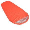 Orange thermal sleeping bag with 15D silver coated nylon plaid fabric for heat reflection insulation
