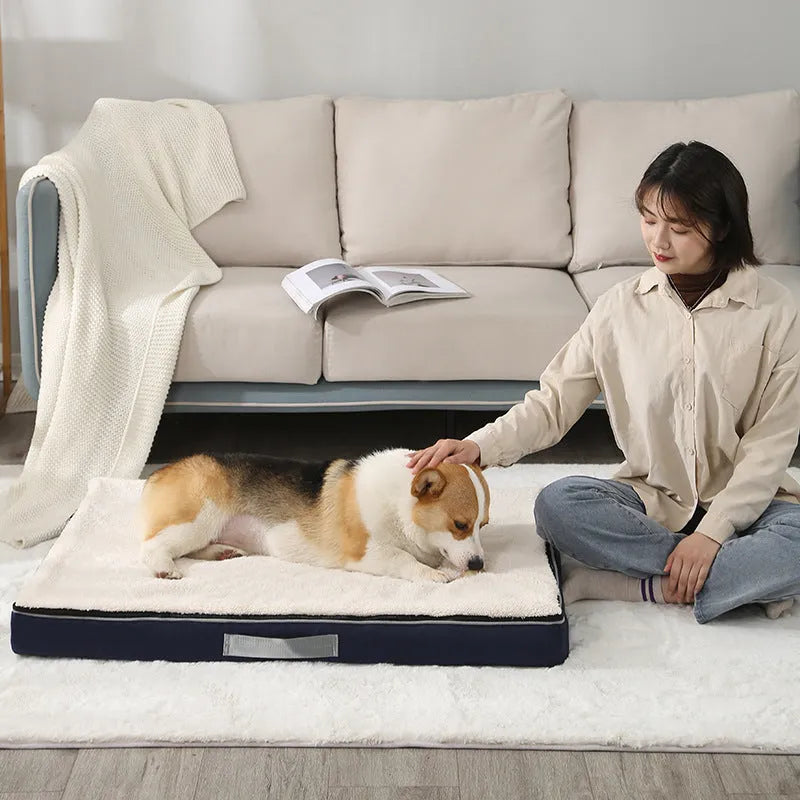 Removable and washable memory sponge pet mat for dogs in multiple sizes and colours.