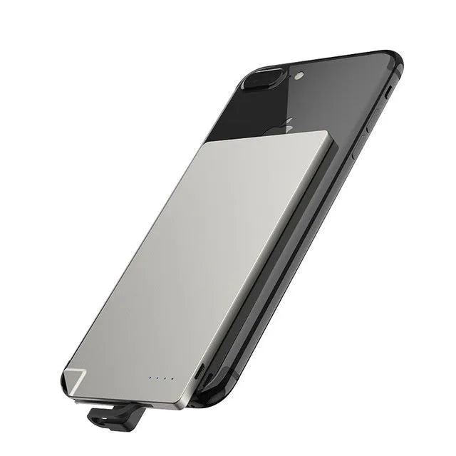 Slim silver graphene power bank with 4000mAh capacity for Apple and Android phones