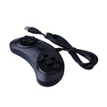 Black Sega USB PC game controller with 1.8 metre cable, dimensions 15.5 x 8.5 x 2.5 cm