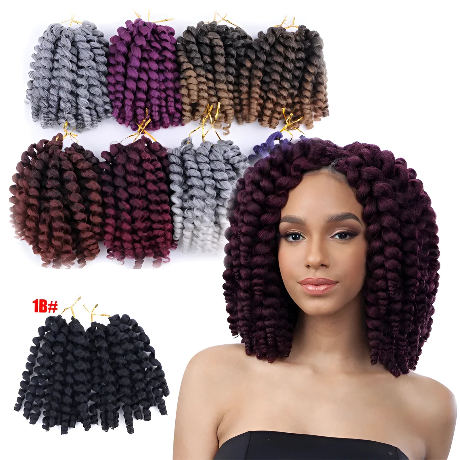Lady's short curly wig with Risi hairline in natural colour on a mannequin head