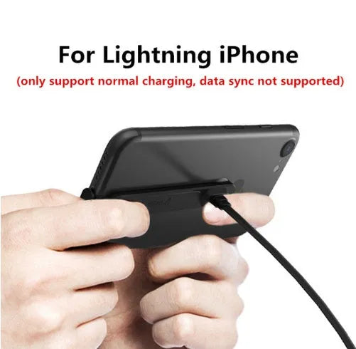 Gaming phone charging cable with 90-degree L-shaped connector and white suction cup attached to mobile phone.