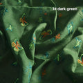 Pure ramie Hanfu fabric showing texture detail with beige, dark green, and grass green colour options