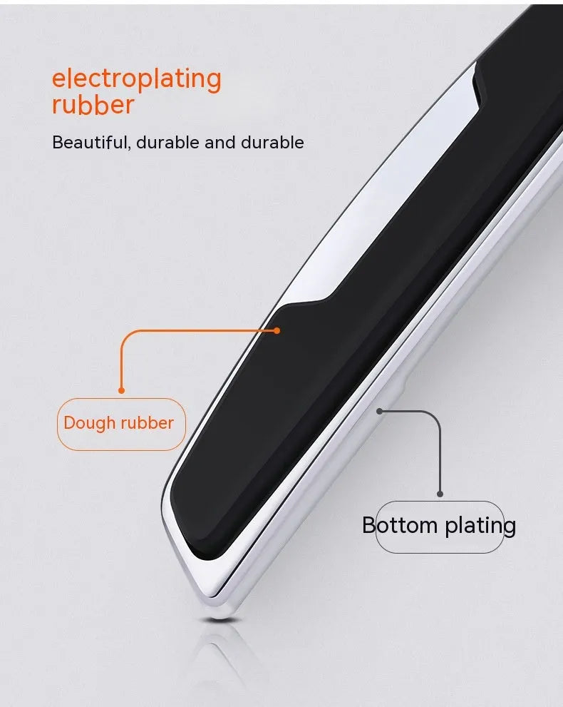 Black silicone car door bumper strip set showing four 9.5cm by 2cm protection strips
